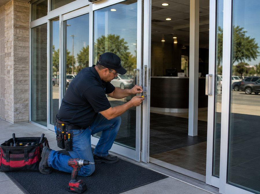 Commercial sliding door repair
